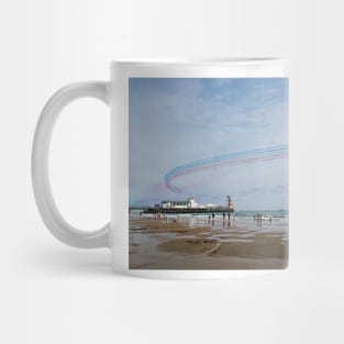 Red arrows flying over Bournemouth Pier Mug